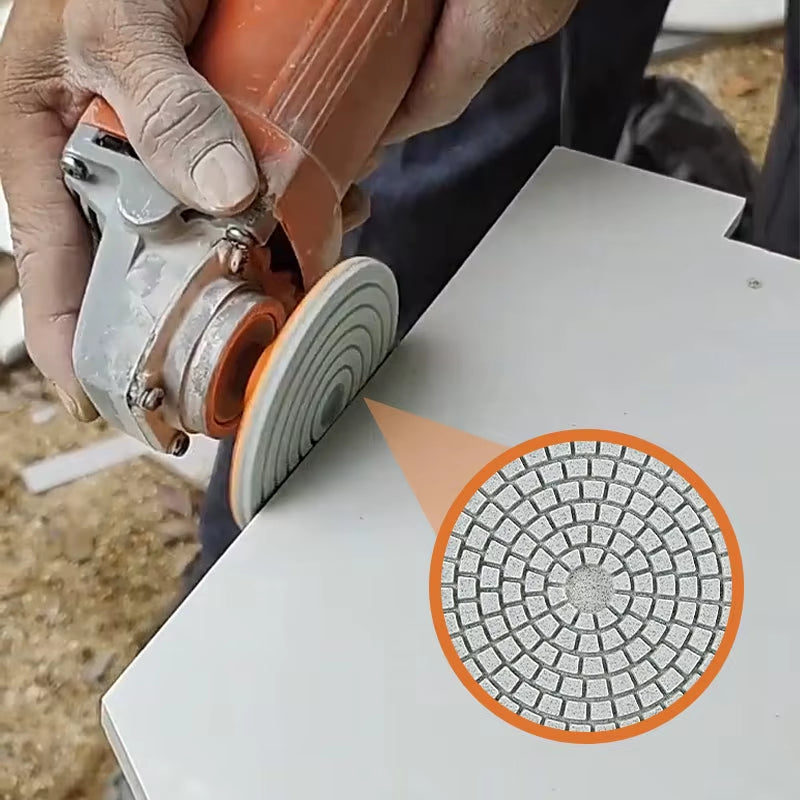 Integrated Stone Trimming/Polishing Disc for M14 Angle Grinder Dry Polishing Marble Ceramic Tile Chamfering Grinding Edge 150#
