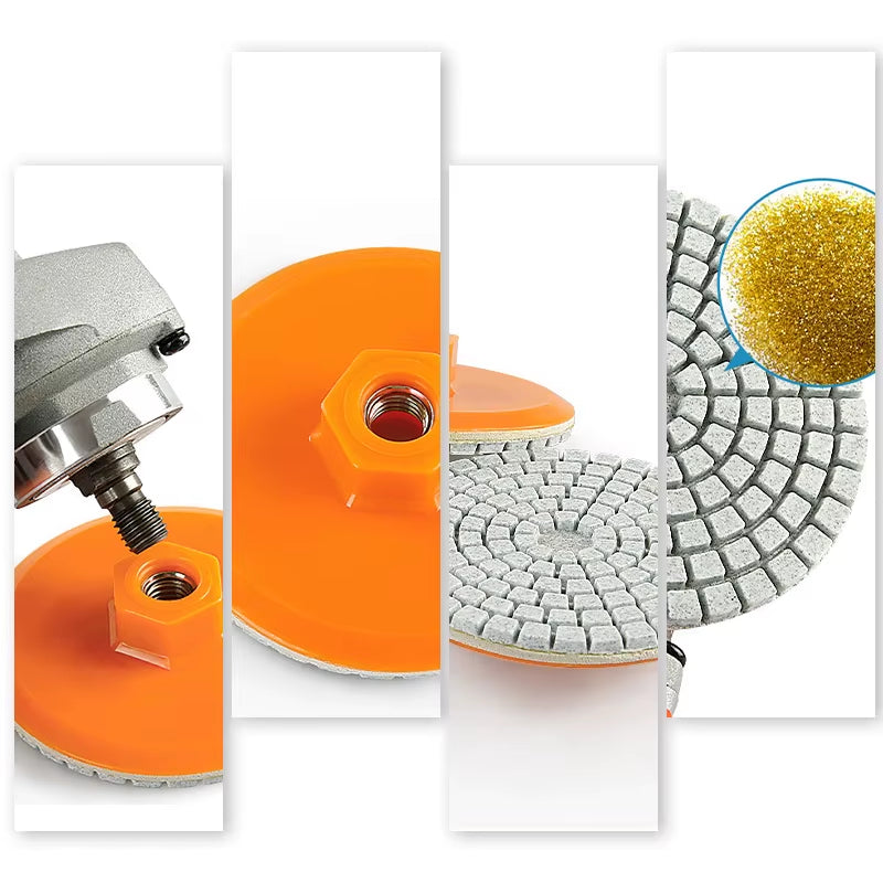 Integrated Stone Trimming/Polishing Disc for M14 Angle Grinder Dry Polishing Marble Ceramic Tile Chamfering Grinding Edge 150#
