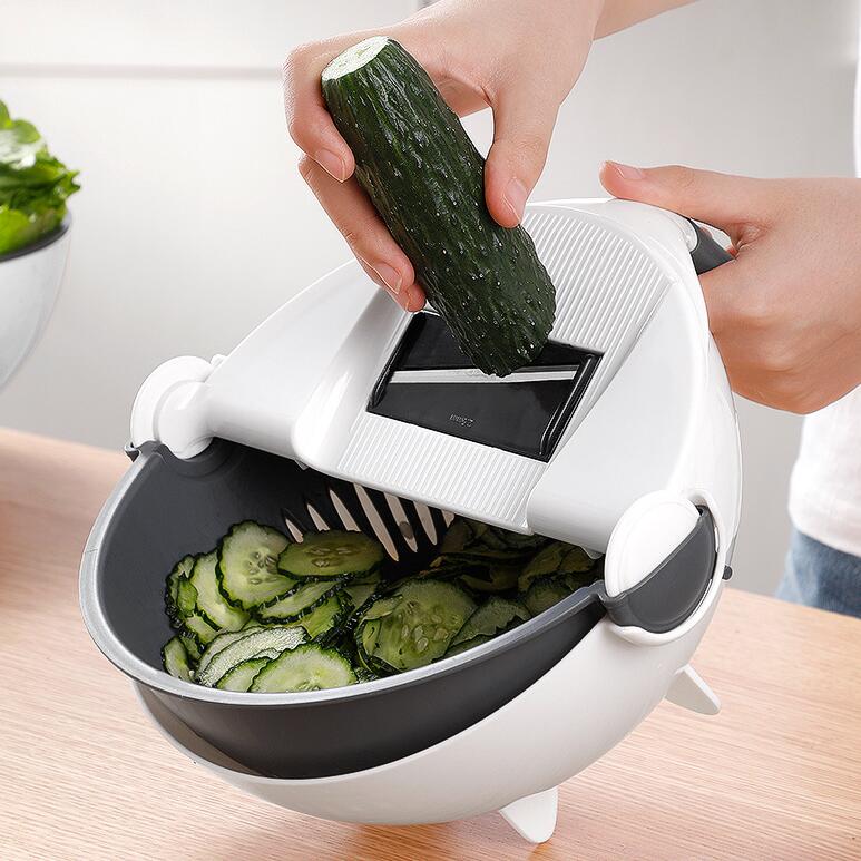 Vegetable Cutter With Drain Basket | TRENDESSENTIAL