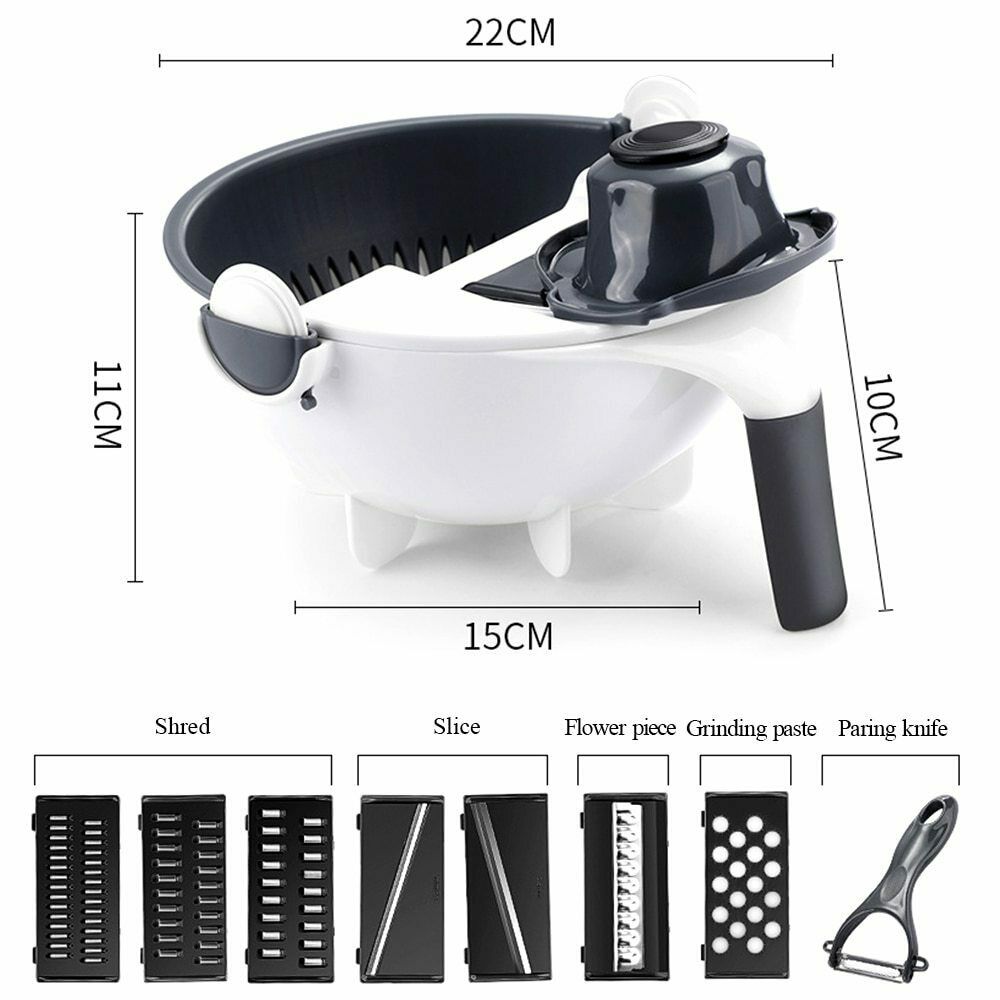 Vegetable Cutter With Drain Basket | TRENDESSENTIAL