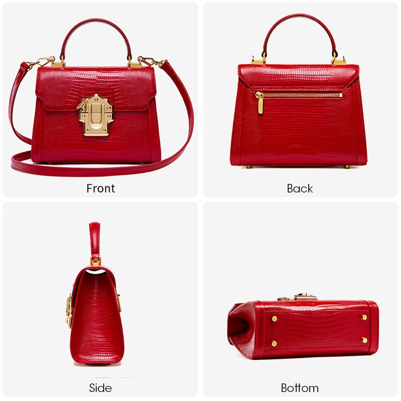 Designer Serpentine Lock Handbag
