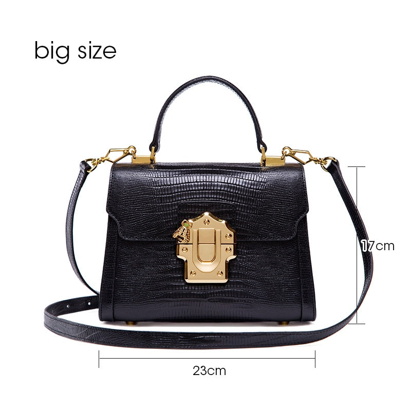 Designer Serpentine Lock Handbag