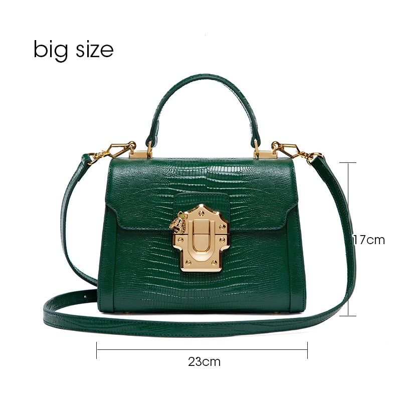 Designer Serpentine Lock Handbag