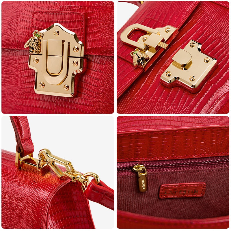 Designer Serpentine Lock Handbag